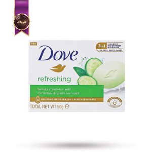 صابون داو dove مدل عصاره خیار و چای سبز refreshing وزن 90 گرم (اورجینال)