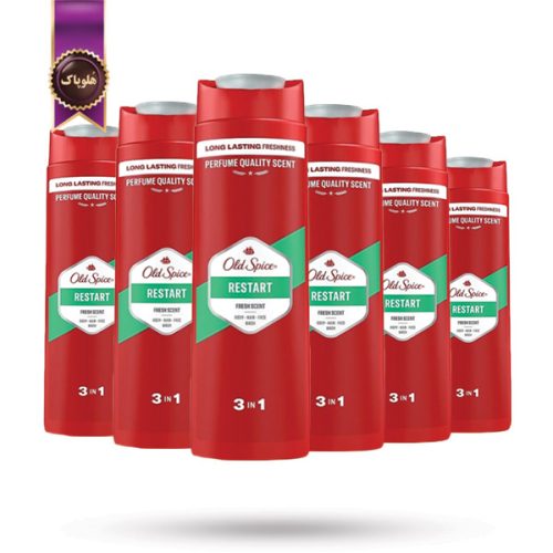 6 عدد شامپو سه‌ کاره اولد اسپایس Old Spice مدل ری استارت Restart حجم 400 میلی‌ لیتر (اورجینال)