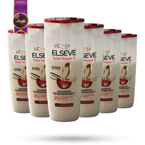 6 عدد شامپو مو السیو لورآل Loreal Elseve مدل توتال ریپیر فایو Total Repair 5 حجم 400 میلی لیتر (اورجینال)