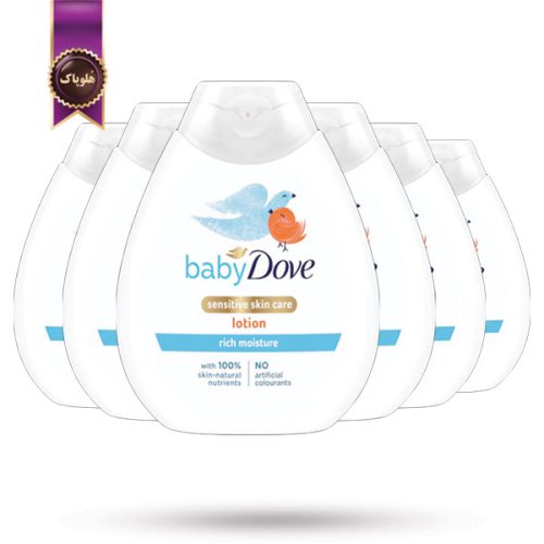 6 عدد لوسیون بدن کودک بیبی داو Baby Dove مدل مرطوب‌ کننده قوی Rich Moisture حجم 400 میلی‌ لیتر (اورجینال)