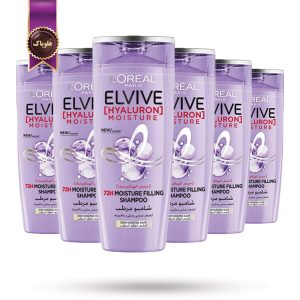 6 عدد شامپو مو الویو لورآل Loreal Elvive مدل آبرسان هیالورون Hyaluron Moisture حجم 400 میلی لیتر (اورجینال)