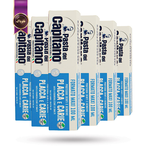 12 عدد خمیردندان پاستا دل کاپیتانو Pasta del Capitano مدل محافظ دندان و لثه Placca e Carie حجم 100 میلی‌لیتر (اورجینال)