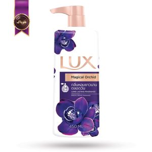 شامپو بدن لوکس LUX مدل رایحه ارکیده سیاه و گل پیونی Magical Orchid حجم 450 میلی لیتر (اورجینال)