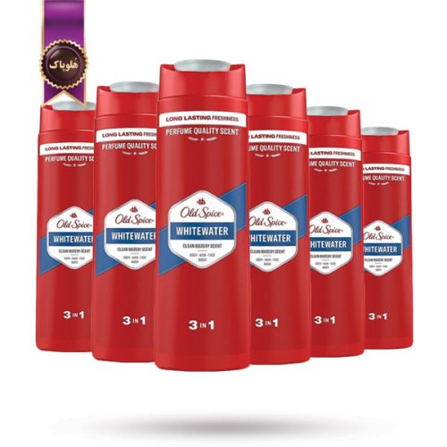 6 عدد شامپو سه‌ کاره اولد اسپایس Old Spice مدل وایت واتر Whitewater حجم 400 میلی‌ لیتر (اورجینال)