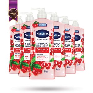 6 عدد لوسیون بدن وازلین Vaseline مدل کرن‌ بری سوپر فود Superfood Cranberry حجم 500 میلی لیتر (اورجینال)