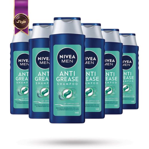 6 عدد شامپو مو مردانه نیوا NIVEA MEN مدل آنتی گریس Anti Grease حجم 400 میلی لیتر (اورجینال)