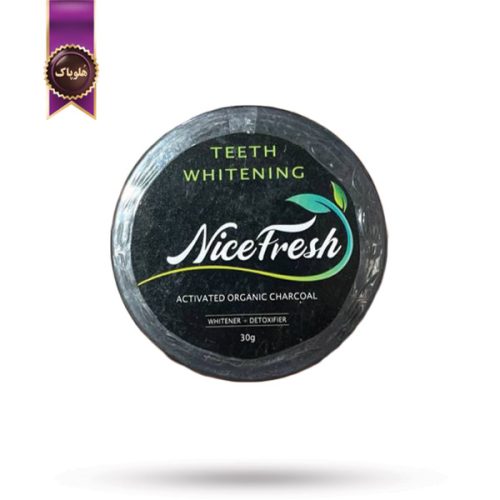 پودر سفید کننده دندان نایس فرش NICE FRESH مدل زغال فعال ارگانیک Activated Organic Charcoal وزن 30 گرم (اورجینال)
