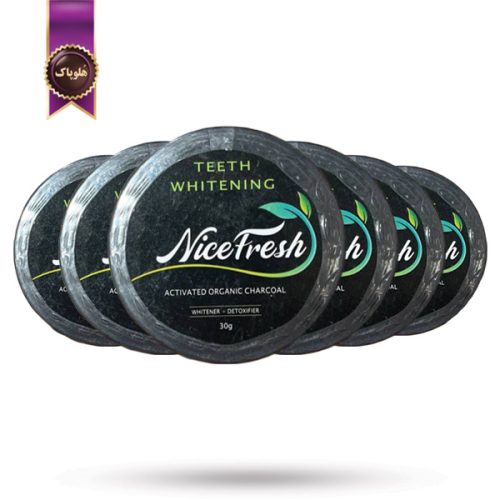 6 عدد پودر سفید کننده دندان نایس فرش NICE FRESH مدل زغال فعال ارگانیک Activated Organic Charcoal وزن 30 گرم (اورجینال)