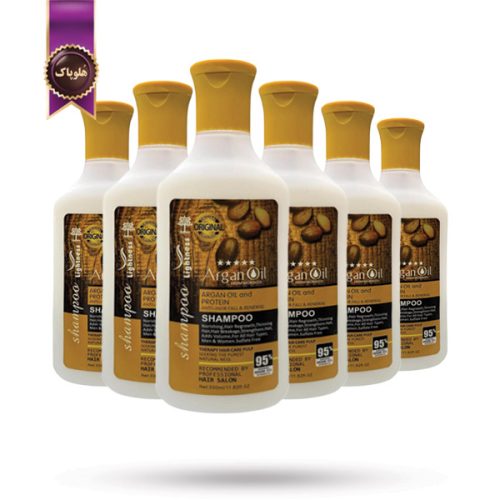 6 عدد شامپو مو لایتنس Lightness مدل روغن آرگان Argan Oil حجم 330 میلی‌ لیتر (اورجینال)