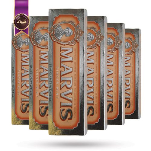 12 عدد خمیر دندان مارویس MARVIS مدل زنجبیل و نعناع Ginger Mint حجم 85 میلی‌ لیتر (اورجینال)