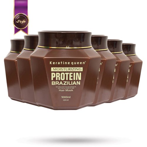 6 عدد ماسک مو کراتین کویین Keratine Queen مدل پروتئین برزیلی آبرسان Brazilian Moisturizing Protein حجم 1000 میلی لیتر (اورجینال)