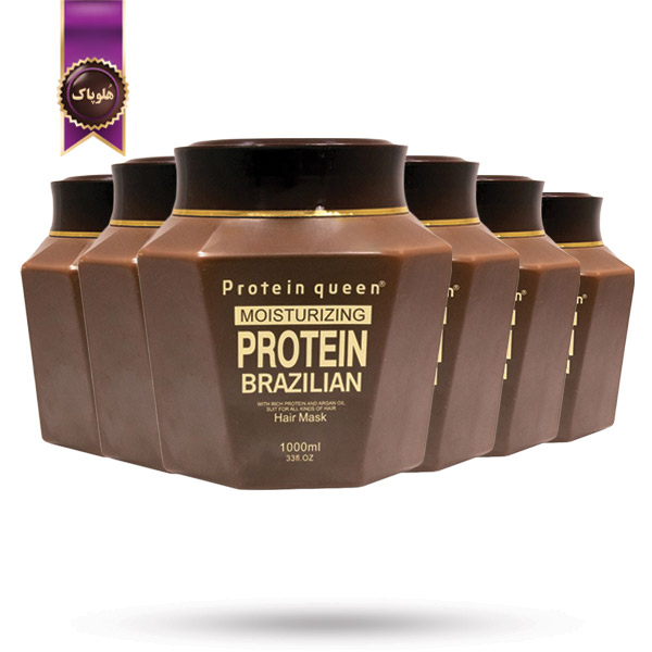 6 عدد ماسک مو پروتئین کویین Protein Queen مدل پروتئین برزیلی آبرسان moisturizing protein brazilian حجم 1000 میلی لیتر (اورجینال)