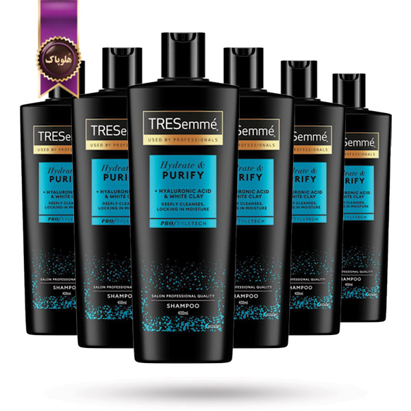 6 عدد شامپو ترزمی tresemme مدل مرطوب‌کننده و پاک‌کننده عمیق Hydrate & Purify حجم 400 میلی لیتر (اورجینال)