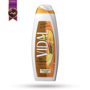شامپو بدن ژلی ویدال Vidal مدل با عصاره عسل و وانیل Honey & Vanilla حجم 750 میلی لیتر (اورجینال)