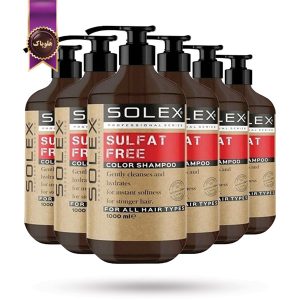 6 عدد شامپو بدون سولفات سولکس Solex مدل مخصوص موهای رنگ‌شده Color حجم 1000 میلی لیتر (اورجینال)
