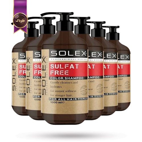 6 عدد شامپو بدون سولفات سولکس Solex مدل مخصوص موهای رنگ‌شده Color حجم 1000 میلی لیتر (اورجینال)