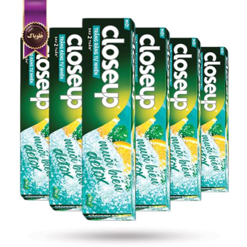 6 عدد خمیر دندان کلوز آپ Closeup با نمک دریایی و عصاره لیمو Detox حجم 180 میلی لیتر (اورجینال)