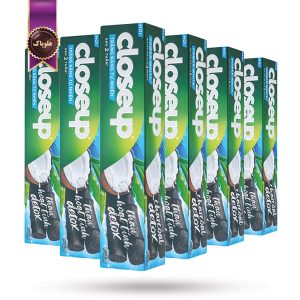 6 عدد خمیر دندان کلوز آپ Closeup با زغال فعال و عصاره نارگیل Detox حجم 180 میلی لیتر (اورجینال)