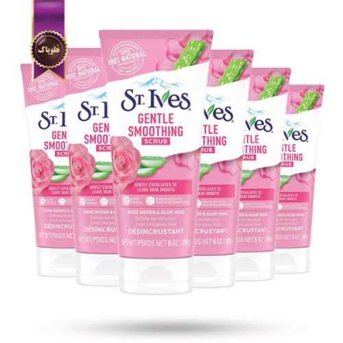 6 عدد اسکراب صورت سنت ایوز St.Ives مدل رز واتر و آلوئه ورا Rose Water & Aloe Vera وزن 170 گرم (اورجینال)