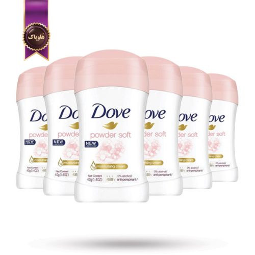 6 عدد مام استیک ضدتعریق داو Dove مدل رایحه‌ی پودر کودک Powder Soft حجم 40 میلی لیتر (اورجینال)