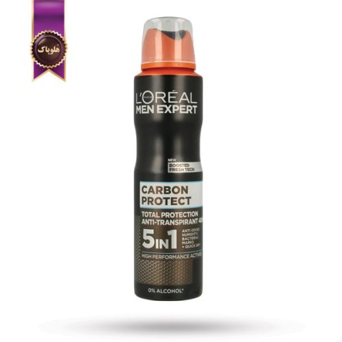 اسپری ضد تعریق مردانه لورآل Loreal مدل محافظت با کمک زغال فعال Carbon Protect حجم 250 میلی لیتر (اورجینال)