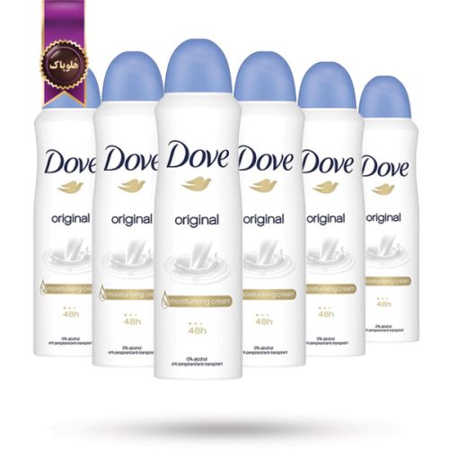 6 عدد اسپری دئودورانت ضد تعریق زنانه داو Dove مدل اورجینال Original حجم 250 میلی لیتر (اورجینال)