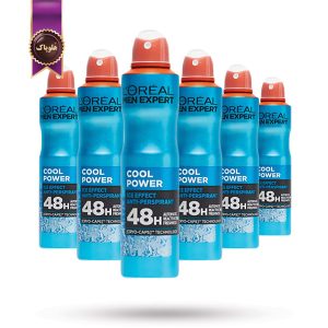 6 عدد اسپری ضد تعریق مردانه لورآل Loreal مدل قدرت خنک‌ کنندگی Cool Power حجم 250 میلی لیتر (اورجینال)