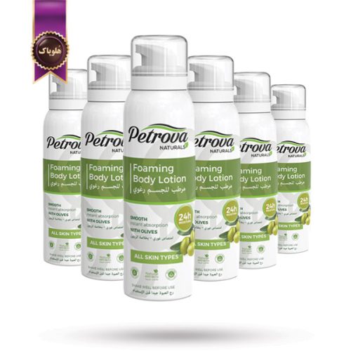 6 عدد لوسیون فوم‌ دار بدن پترووا Petrova مدل با عصاره زیتون حجم 100 میلی‌ لیتر (اورجینال)