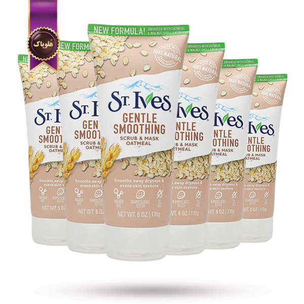 6 عدد اسکراب صورت سنت ایوز St.Ives مدل جو دو سر Oatmeal وزن 170 گرم (اورجینال)