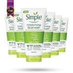 6 عدد شستشوی صورت سیمپل Simple مدل مرطوب‌ کننده و آبرسان Moisturising حجم 150 میلی‌ لیتر (اورجینال)