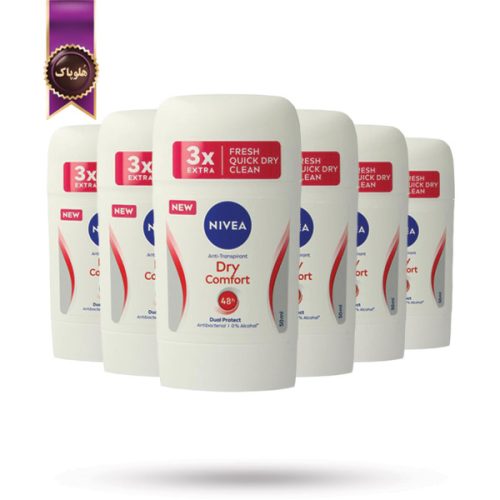 6 عدد مام استیک ضد تعریق زنانه نیوا Nivea مدل درای کامفورت Dry Comfort حجم 50 میلی‌ لیتر (اورجینال)