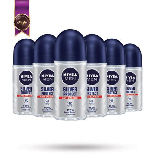 6 عدد مام رول ضدتعریق مردانه نیوا NIVEA MEN مدل محافظت نقره Silver Protect حجم 50 میلی‌ لیتر (اورجینال)