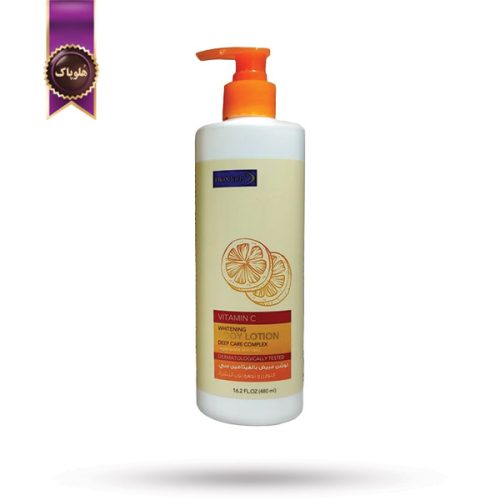 لوسیون بدن مکس لیدی Maxlady مدل ویتامین سی Vitamin-C حجم 480 میلی‌ لیتر (اورجینال)