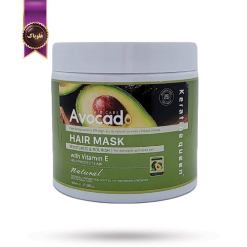 ماسک مو کراتین کویین Keratine Queen مدل آووکادو و ویتامین ای Avocado & VITAMINA E حجم 800 میلی لیتر (اورجینال)
