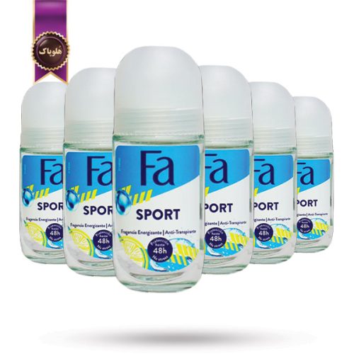 6 عدد مام رول ضد تعریق فا Fa مدل اسپرت Sport حجم 50 میلی لیتر (اورجینال)