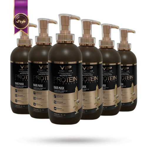 6 عدد ماسک مو وی آی پی گلدن هیر VIP Golden Hair مدل پروتئین برزیلی Protein brazilian حجم 800 میلی لیتر (اورجینال)
