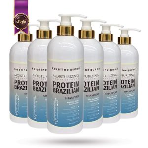 6 عدد شامپو کراتین کویین Keratine Queen مدل پروتئین برزیلی protein brazilian حجم 800 میلی لیتر (اورجینال)