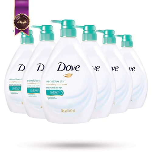 6 عدد شامپو بدن داو Dove مدل مناسب پوست حساس Sensitive Skin حجم 550 میلی لیتر (اورجینال)