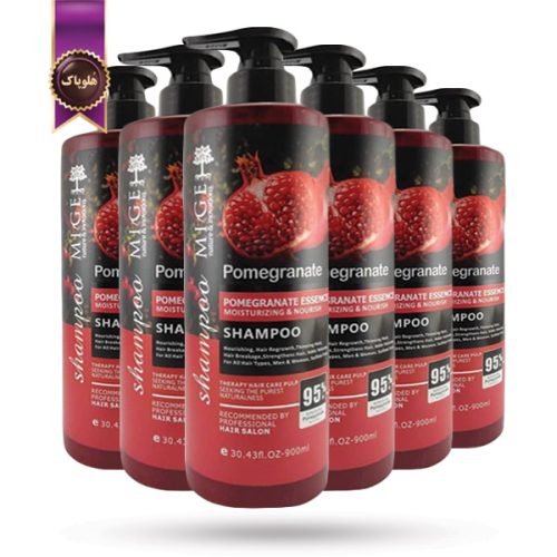 6 عدد شامپو مو میگ Mige مدل انار Pomegranate حجم 900 میلی لیتر (اورجینال)