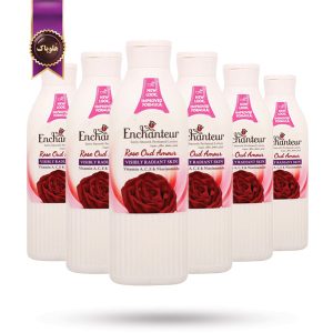 6 عدد لوسیون بدن انشانتور Enchanteur مدل رایحه‌ی ترکیبی گل رز و عود Rose Oud Amour حجم 250 میلی لیتر (اورجینال)
