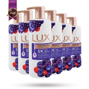 6 عدد ژل شستشوی بدن لوکس LUX مدل عصاره توت‌ های مخلوط Hydrating Glow حجم 450 میلی لیتر (اورجینال)