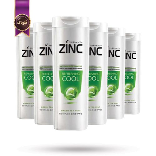 6 عدد شامپو مو زینک Zinc مدل عصاره چای سبز Refreshing Cool حجم 340 میلی لیتر (اورجینال)