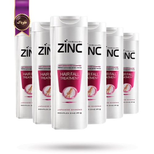 6 عدد شامپو مو زینک Zinc مدل عصاره جینسینگ ژاپنی Hair Fall Treatment حجم 340 میلی لیتر (اورجینال)
