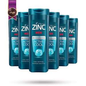 6 عدد شامپو مو زینک Zinc مدل اکتیو کول Active Cool حجم 340 میلی لیتر (اورجینال)