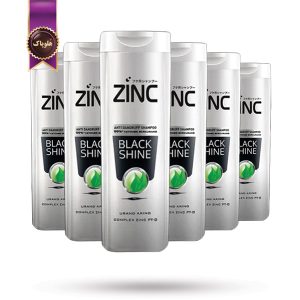 6 عدد شامپو مو زینک Zinc مدل بلک شاین Black Shine حجم 340 میلی لیتر (اورجینال)