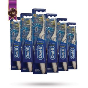 6 عدد مسواک اورال بی Oral-B مدل حرفه‌ ای با برس نرم و سیستم لرزشی Pulsar Pro-Expert