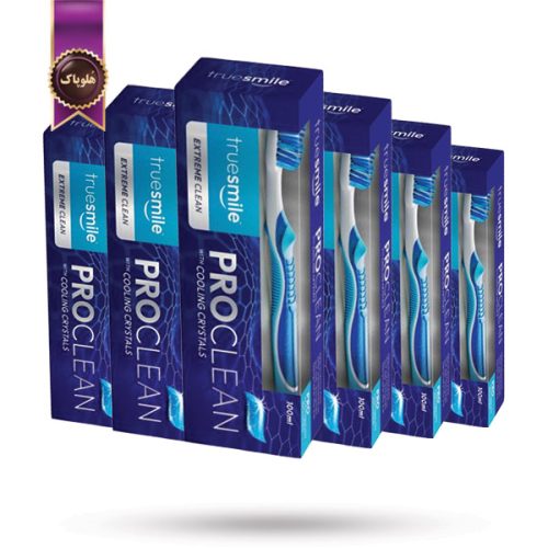 6 عدد ست مسواک و خمیر دندان ترو اسمایل True Smile مدل تمیز کننده پیشرفته Pro Clean حجم 100 میلی لیتر (اورجینال)