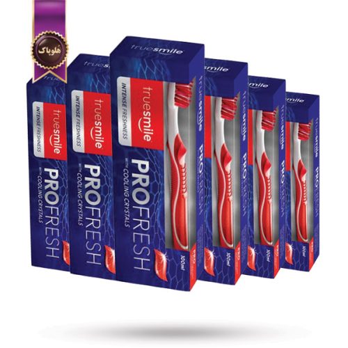 6 عدد ست مسواک و خمیر دندان ترو اسمایل True Smile مدل تازگی پیشرفته Pro Fresh حجم 100 میلی لیتر (اورجینال)