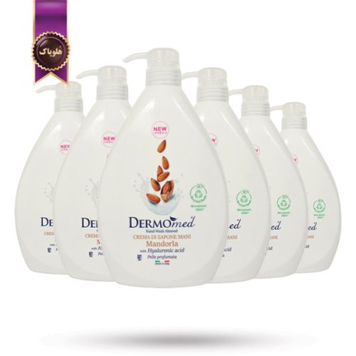 6 عدد مایع دستشویی کرمی درمومد Dermomed مدل رایحه بادام Mandorla حجم 1 لیتر (اورجینال)