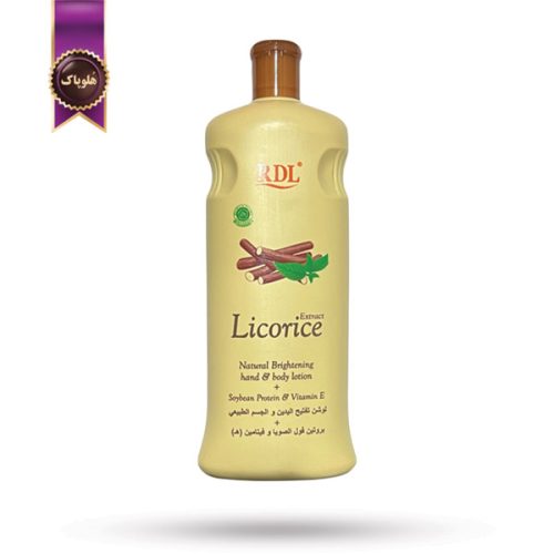 لوسیون دست و بدن آر دی ال RDL مدل با عصاره شیرین بیان Licorice حجم 600 میلی لیتر (اورجینال)